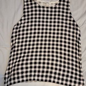 Gingham knit blouse size L